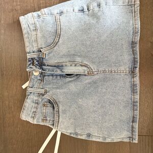 SHEIN Light Blue Denim Mini Skirt